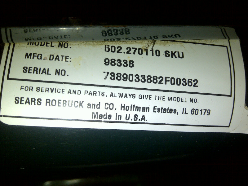 craftsman serial number date code